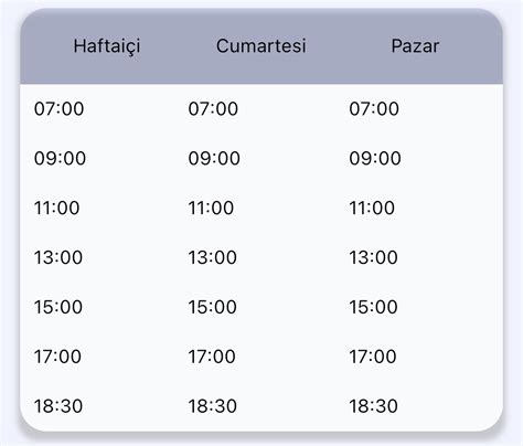 41SF Otobüs Saatleri .